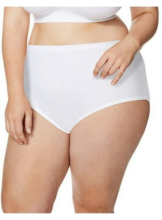 Just My Size Women's Ribbed Cotton Brief Underwear, 6-Pack 