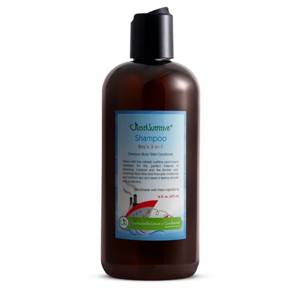 Just Nutritive 3 in 1 Kids Shampoo, Conditioner & Wash, Cleanse, Moisturize, All-Natural, 16oz
