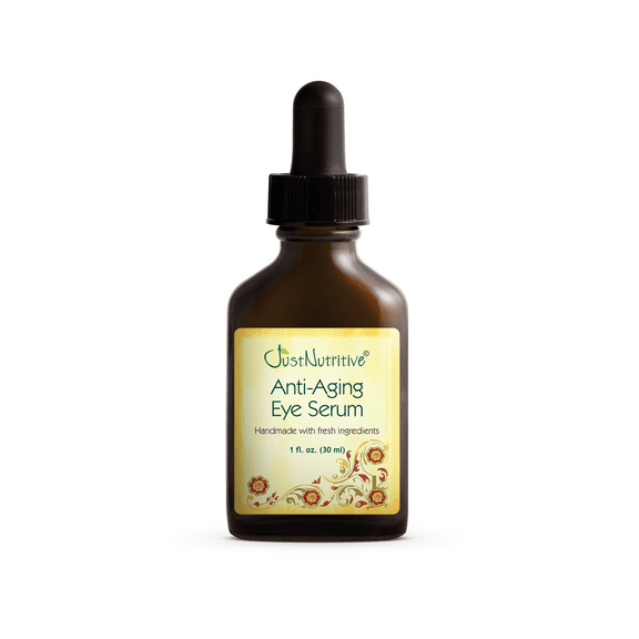 Just Nutritive Anti-Aging Eye Serum for Puffy Eyes, Wrinkles & Dark Circles, Naturally Derived, 1oz