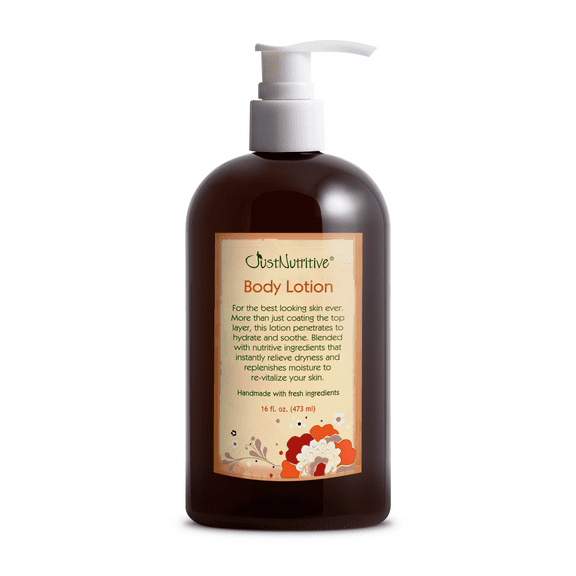 Just Nutritive Body Lotion for Moisturizing Dry Skin with Cocoa Butter, All Skin Types, 16oz
