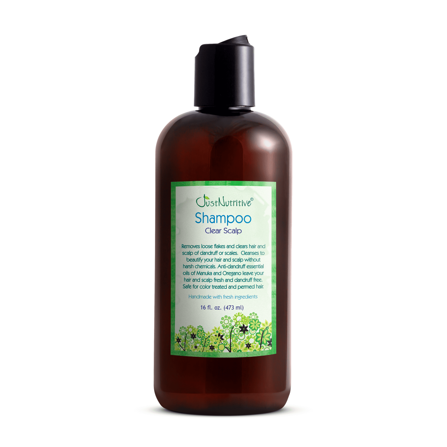 Just Nutritive Dandruff Shampoo, Soothe, Moisturize & Clarify Scalp & Hair, Pareben-Free, 16oz