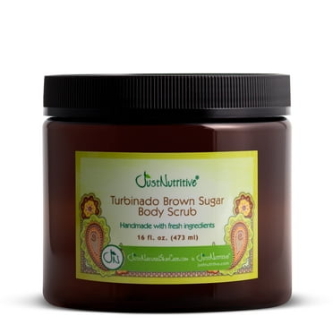 Just Nutritive Exfoliating Brown Sugar Body Scrub, Hydrating with Shea Butter, All Skin Types,8-16oz