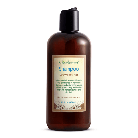 Just Nutritive Grow New Hair Shampoo for Healthier Fuller Hair Growth, Natural Haircare Shampoo for Men & Women, 16oz