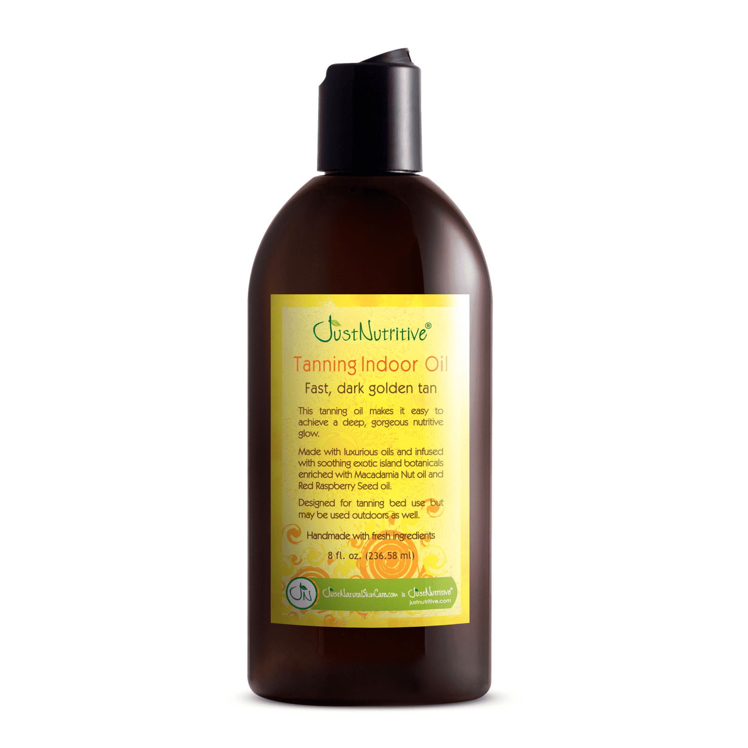 Just Nutritive Tanning Oil Organic Tan Accelerator Oil, Non-Greasy, No Harsh Chemicals, 8oz