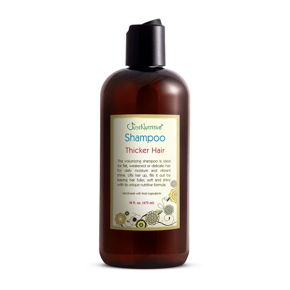 Just Nutritive Thicker Hair Shampoo, Hydrating, Fuller Volume, Healthy Scalp, No Sulfate, 16oz