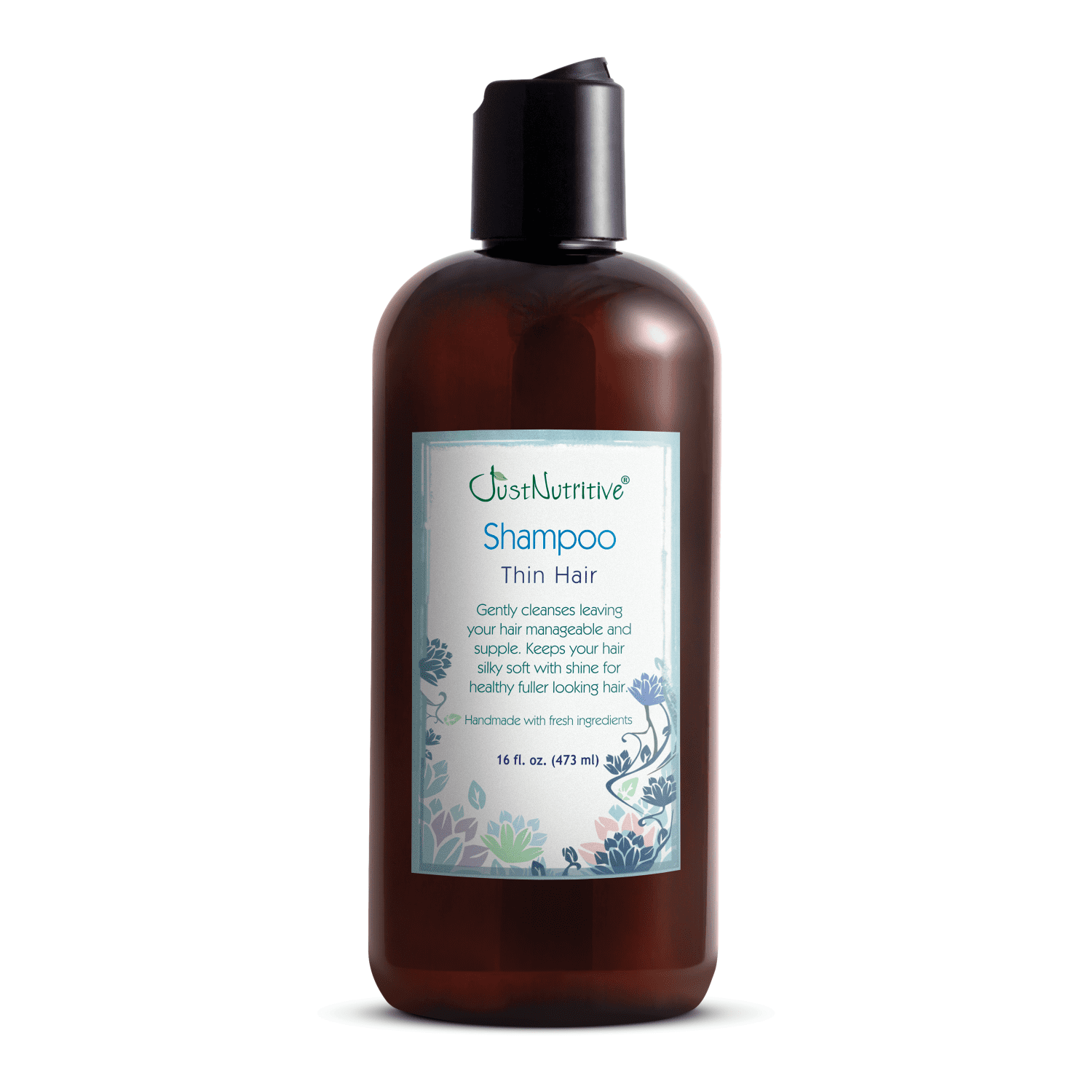 Just Nutritive Thin Hair Shampoo, Cleanses Scalp, Adds Moisture to Thinning Hair, Daily Use, 16oz.