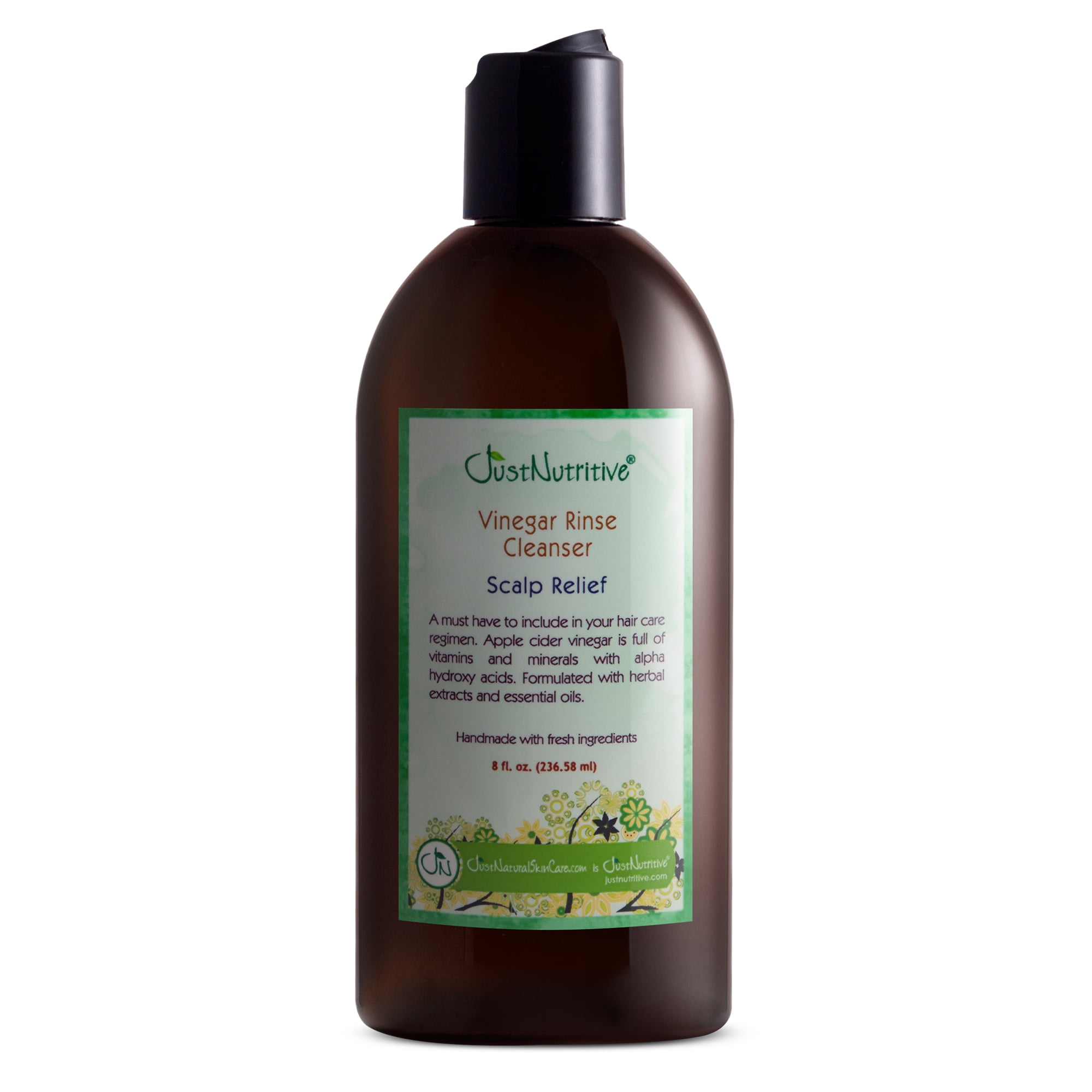 Just Nutritive Vinegar Rinse Cleanser Scalp Relief, for Dandruff Treatment, for Men & Women 8oz