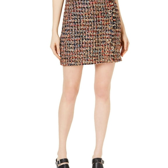 Just One Answer Womens Button Front Mini Skirt, Multicoloured, X-Small