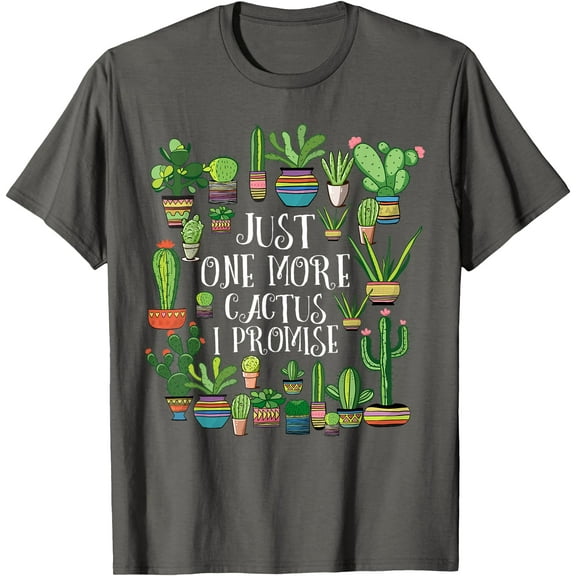 Just One More Cactus Plant Lover Cacti Unisex T-Shirt for Men Women Kids Toddler,Charcoal Color,Size 3T