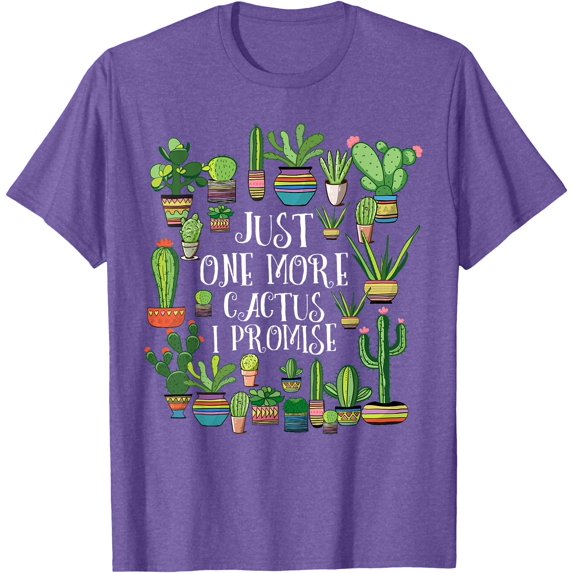 Just One More Cactus Plant Lover Cacti Unisex T-Shirt for Men Women Kids Toddler,Violet Color,Size L
