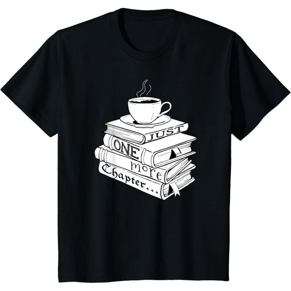 Just One More Chapter Book Reading for Book Lovers T-ShirtMen's and women's gift, black and white T-shirt, size: Extra large S-4XL