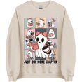 thumbnail image 1 of Just One More Chapter Ghost Sweatshirt, Cute Reading Ghost Halloween Sweater, Cozy Fall Bookish Pullover, 1 of 5