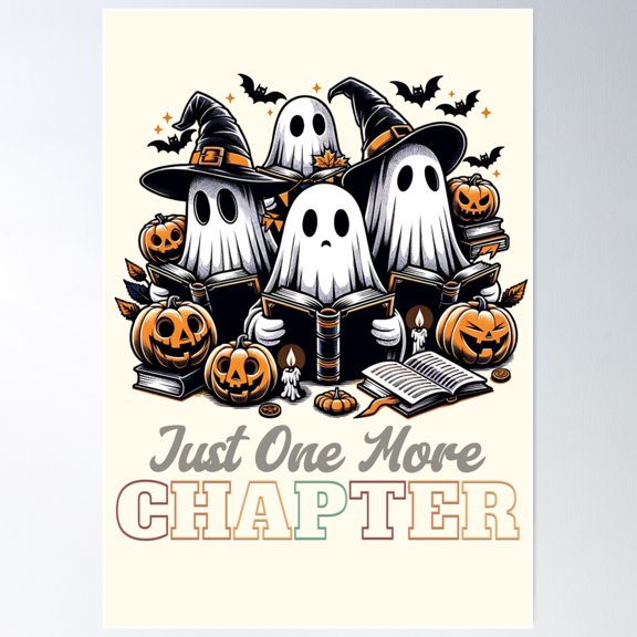 Just One More Chapter Hal.Low.Een Poster Wall Art Modern Wall Decor For Living Room Bedroom Art