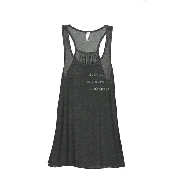 Just One More Chapter Women's Fashion Sleeveless Flowy Racerback Workout Yoga Tank Top Charcoal Grey X-Large