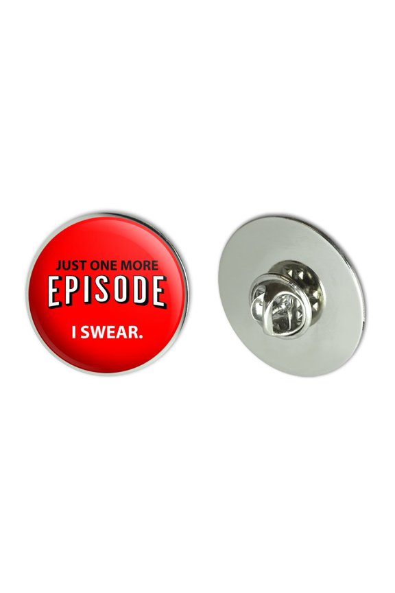 Just One More Episode I Swear Streaming TV Shows Binge Watching Metal 1.1" Tie Tack Hat Lapel Pin Pinback