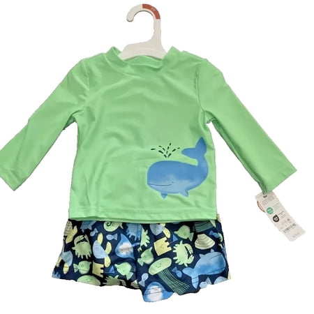 Just One You Carter's 2PC Swim Set Green Whale