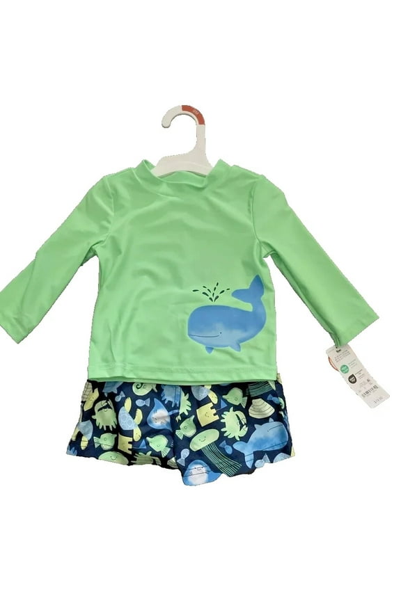 Just One You Carter's 2PC Swim Set Green Whale