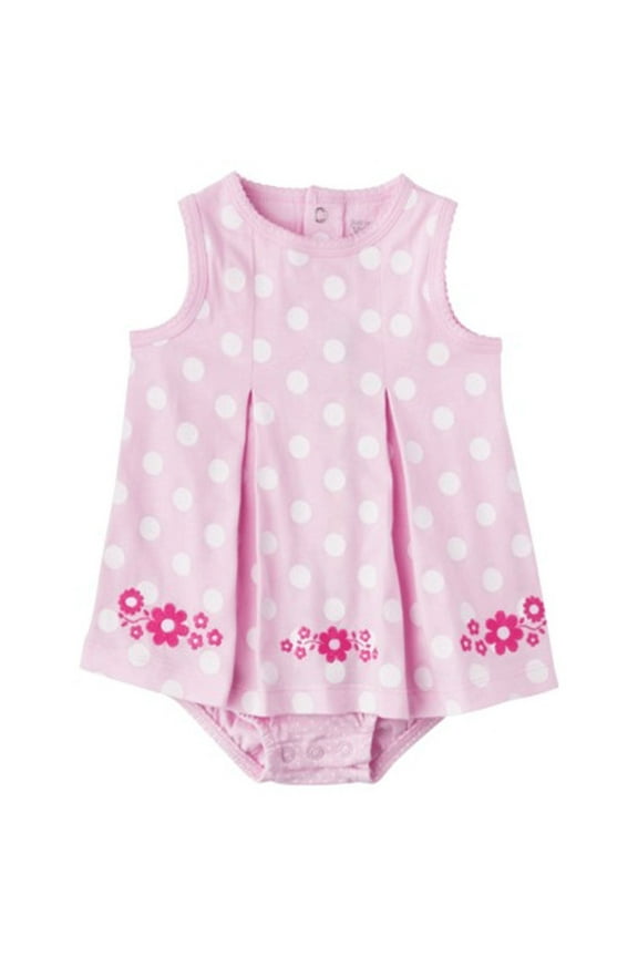 Just One You Made By Carter's Infant Girls Polka Dot Flowered Sunsuit Pink (Newborn)