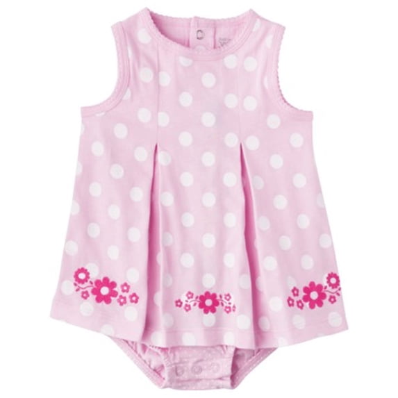 Just One You Made By Carter's Infant Girls Polka Dot Flowered Sunsuit Pink (Newborn)