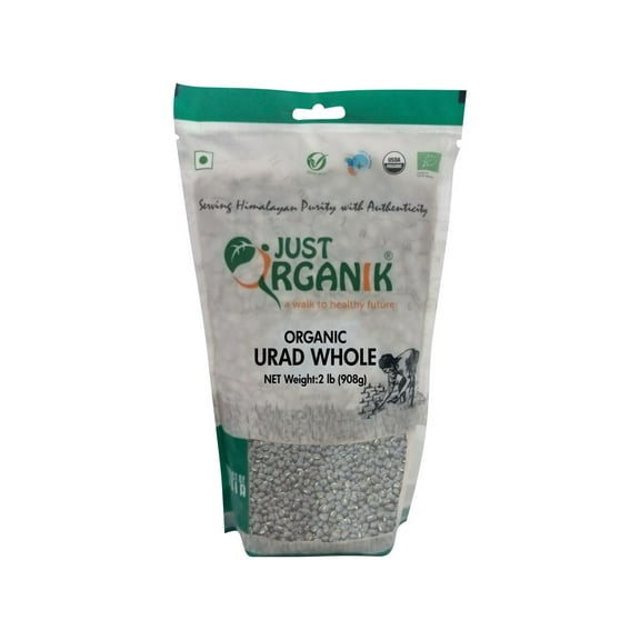 Just Organik Organic Whole Black Lentils (Urad Sabut) 2 lbs