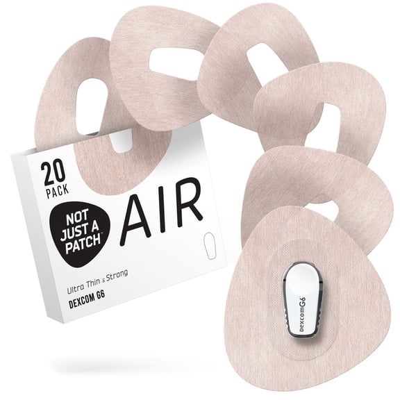 Not Just a Patch Air (20 Pack) - CGM Dexcom G6 Adhesive Patches with Hole - 14 Day Adhesion, Durable Dexcom Patches G6 Sensor Protectors in Beige