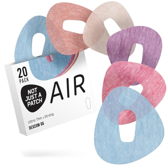 Not Just a Patch Air (20 Pack) - CGM Dexcom G6 Adhesive Patches with Hole - 14 Day Adhesion, Durable Dexcom Patches G6 Sensor Protectors in Multicolor