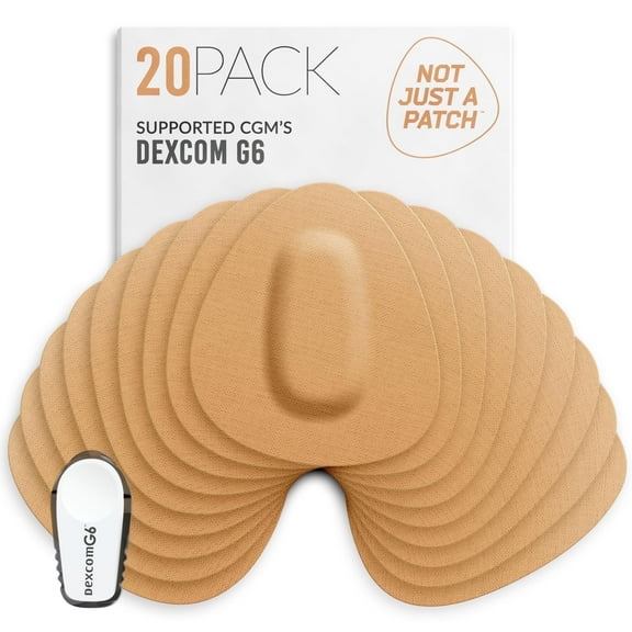 Not Just a Patch Dexcom G6 Adhesive Patches (20 Pack) - Dexcom G6 Stickers for Skin Water Resistant Dexcom Overpatch G6 - Beige