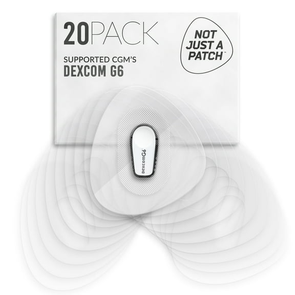 Not Just a Patch Dexcom G6 Covers (20 Pack) Transparent Water-Resistant adhesives for CGM Sensors