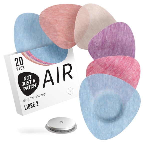 Not Just a Patch Air Freestyle Libre 2 Covers – 20 Count Multicolor Durable Adhesive Sensor Protectors for CGM Devices