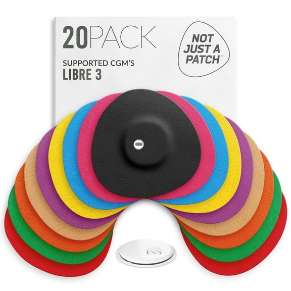 Not Just a Patch Libre 3 Plus Adhesive Covers (20 Pack) – Multicolor Flexible Vent Hole Design