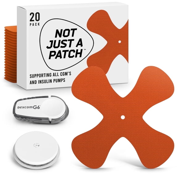 Not Just a Patch X-Patch Omnipod 5 Adhesive Patches (20 Pack) – Water Resistant Orange