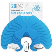 Not Just a Patch X-Patch CGM Sensor Patches 20 Pack - Water Resistant Omnipod 5 Adhesive Covers - Compatible with Dexcom G6, Libre 2 in Blue