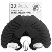 Not Just a Patch x-Patch CGM Sensor Covers   20 Count Black Water Resistant Adhesive Patches for Omnipod 5, Dexcom G6 & Libre 2