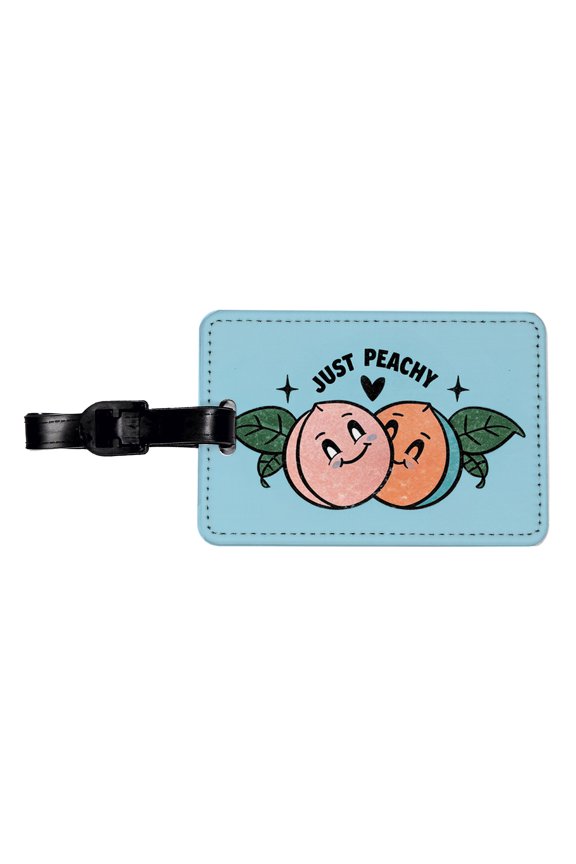 Just Peachy Adorable Faux Leather Travel Luggage Tag