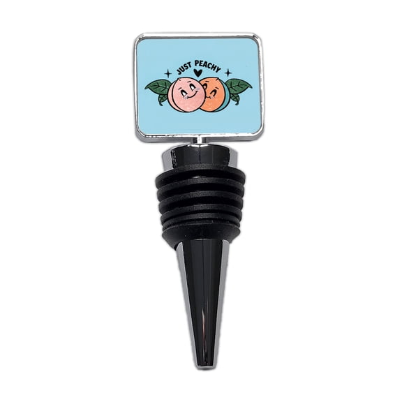 Just Peachy Adorable Wine Bottle Stopper Cap Plug