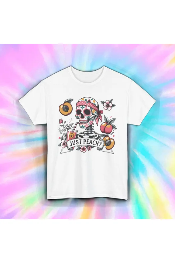 Just Peachy Bandana Peach Juice Floral Summer Retro Fun Vibes Unisex T-Shirt, up to size 5XL