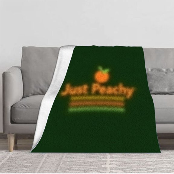Just Peachy Flannel Blanket - Soft Cozy Durable Design for Sofa Travel Bed & Chair - Perfect for Warmth & Comfort