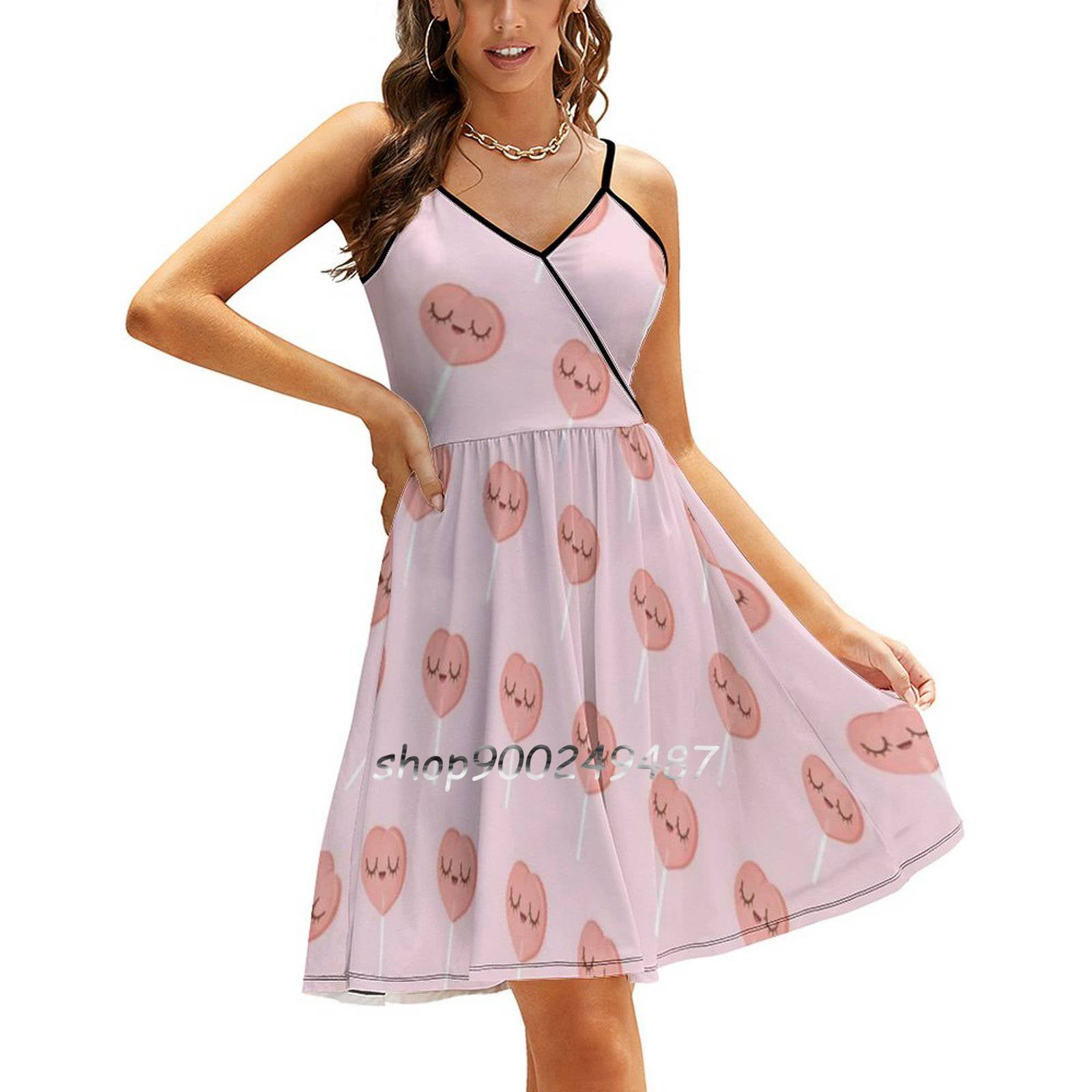 Just Peachy Lollipops Sweet Elegant Dress Women Korean Kawaii Square Collar Dress Just Peachy