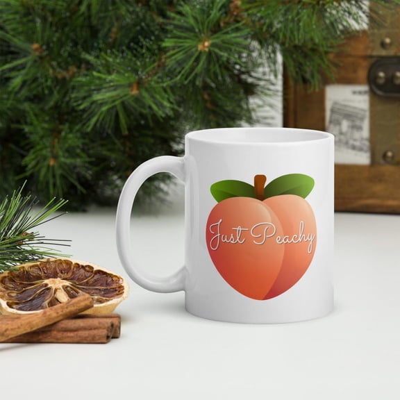 Just Peachy Mug, Cute Coffee Mug, Bum, Peach Mug, B1Ooty, Cheeky Mug, Ceramic gsy mug, Pun Gift for her, Girriend gift mug, Summer gift