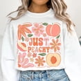 thumbnail image 1 of Just Peachy Sweatshirt, Preppy Floral Peach Sweatshirt, Summer Peach Sweatshirt, Coquette Summer Vibes Sweatshirt, Girly Summer Sweatshirt, Trendy Summer Sweatshirt, 1 of 5
