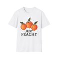 thumbnail image 1 of Just Peachy Unisex Softstyle T-Shirt, Cute Summer Tee, Gifts for Fruit Lovers, Casual Wear, Peach Themed Apparel, 1 of 5