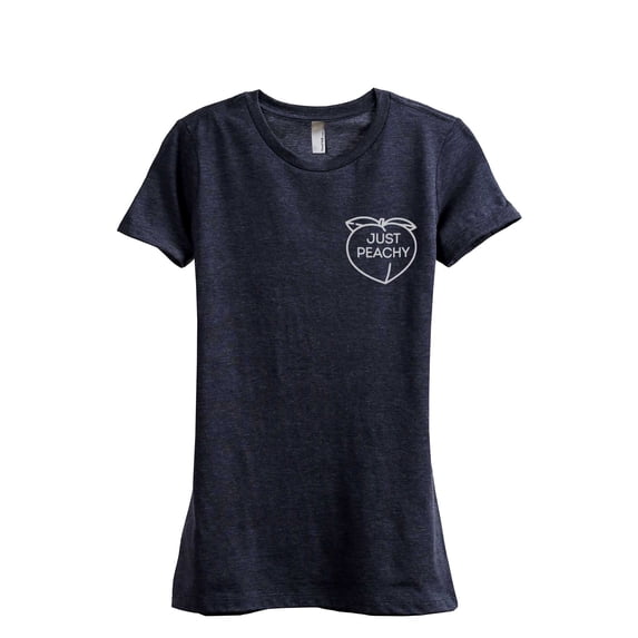 Just Peachy Women's Fashion Relaxed T-Shirt Tee Heather Navy Small