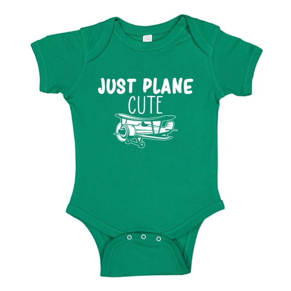 Just Plane Cute Baby Bodysuit One Piece 6 mo Kelly Green