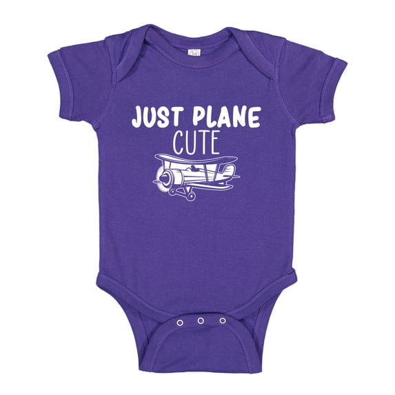 Just Plane Cute Baby Bodysuit One Piece NB Purple