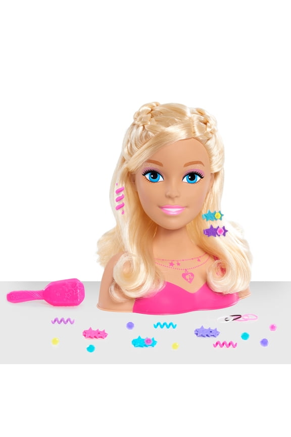 Fashionistas 8-Inch Styling Head, Blonde, 20 Pieces Include Styling Accessories, Hair Styling for Kids, Kids Toys for Ages 3 Up, Gifts and Presents