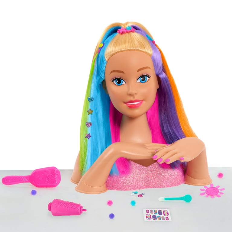 Just Play Barbie Rainbow Sparkle Deluxe Styling Head, Blonde Hair