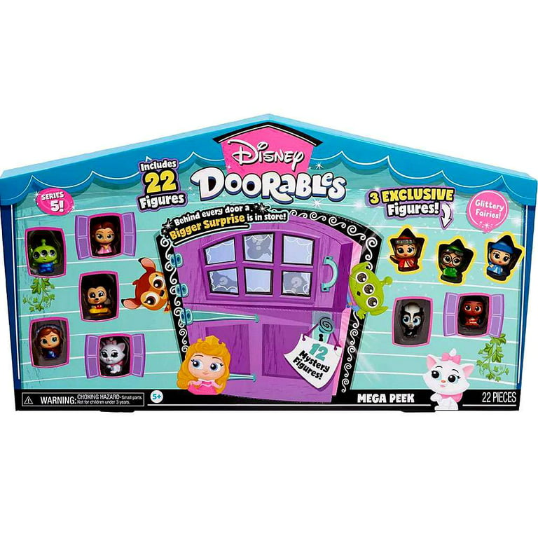 Disney Doorables Series 5 Mega Pack for Kids - Bundle with 3 Disney  Doorables Mini Peek Boxes with 2-3 Figurines and Toy Story Stickers (Disney