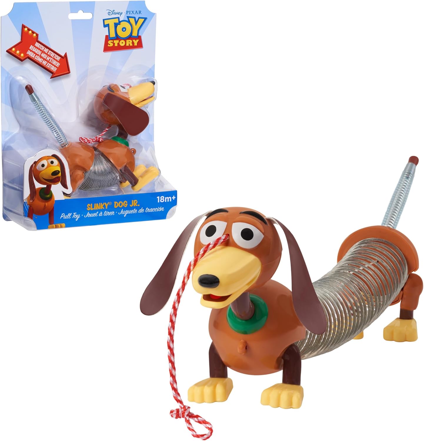Just Play Disney and Pixar Toy Story Slinky Dog Jr Pull Toy, Toys for 3