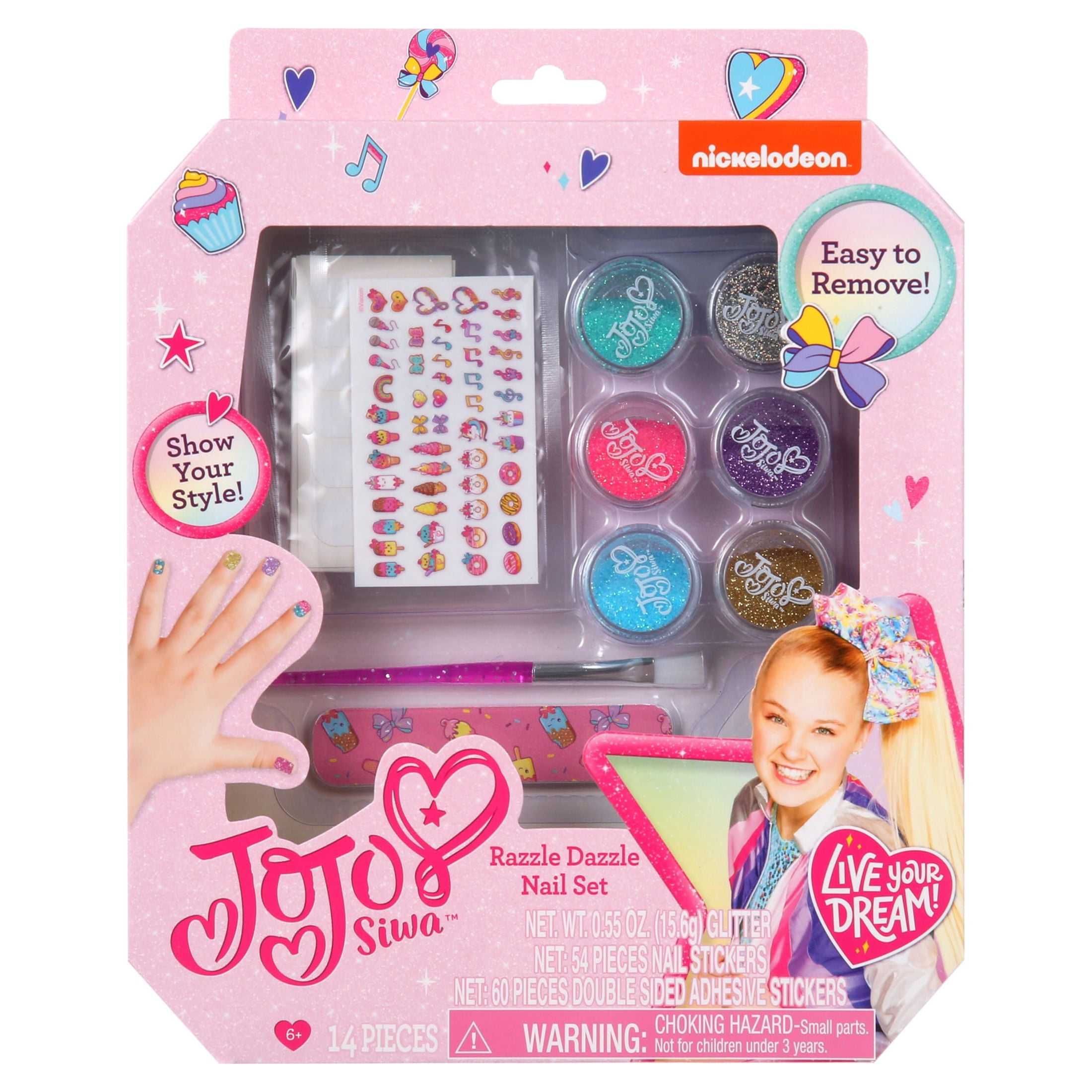 Just Play JoJo Siwa Razzle Dazzle Nail Art Decorating Kit, Kids ...