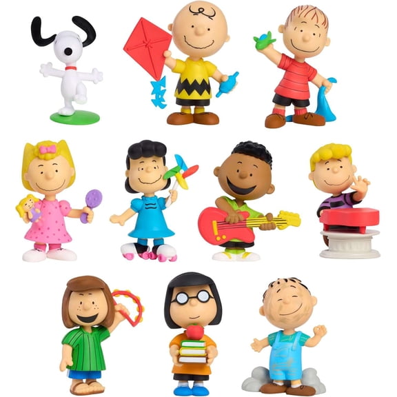 Just Play Peanuts Collector Figures, 10 Pack